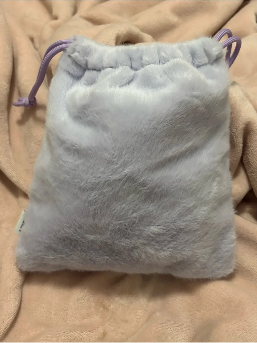 Kuromi Plush Drawstring Pouch in Lavender